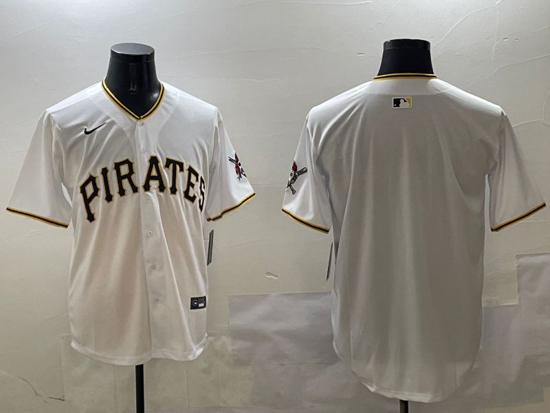 Men Pittsburgh Pirates Blank White Game 2025 Nike MLB Jersey style 1